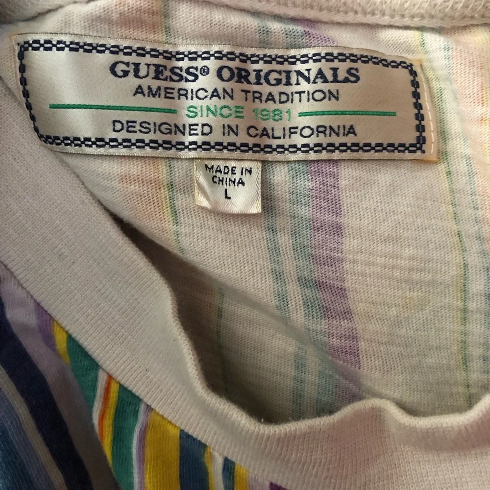 Guess Multicolor Striped Short Sleeve Tee - Picture 7 of 7